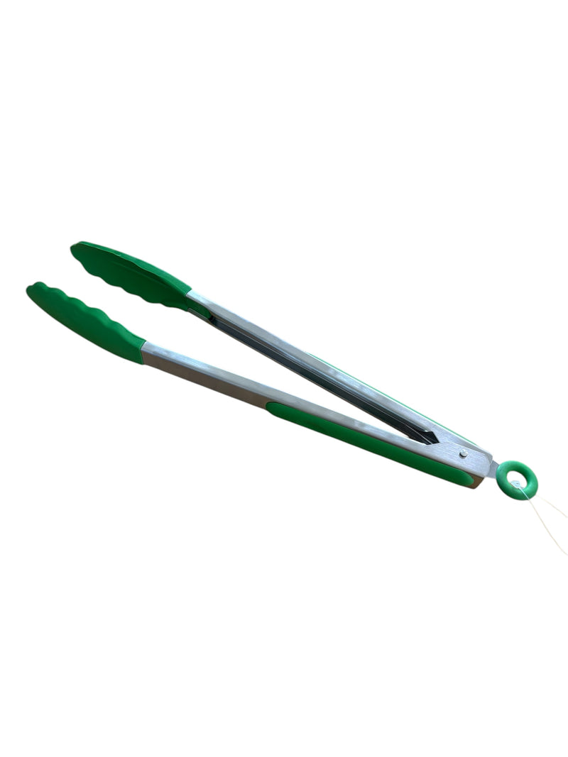 12" Silicone Tongs Green (7841)