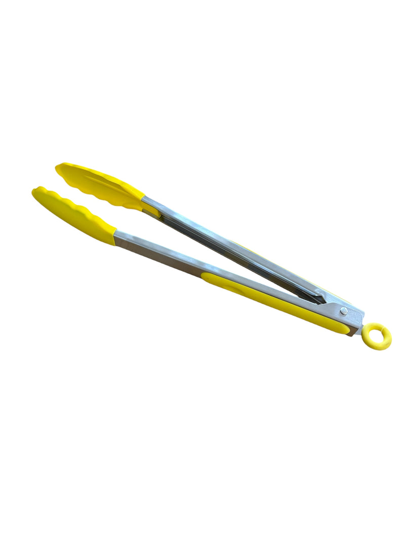 12" Silicone Tongs Yellow (7844)