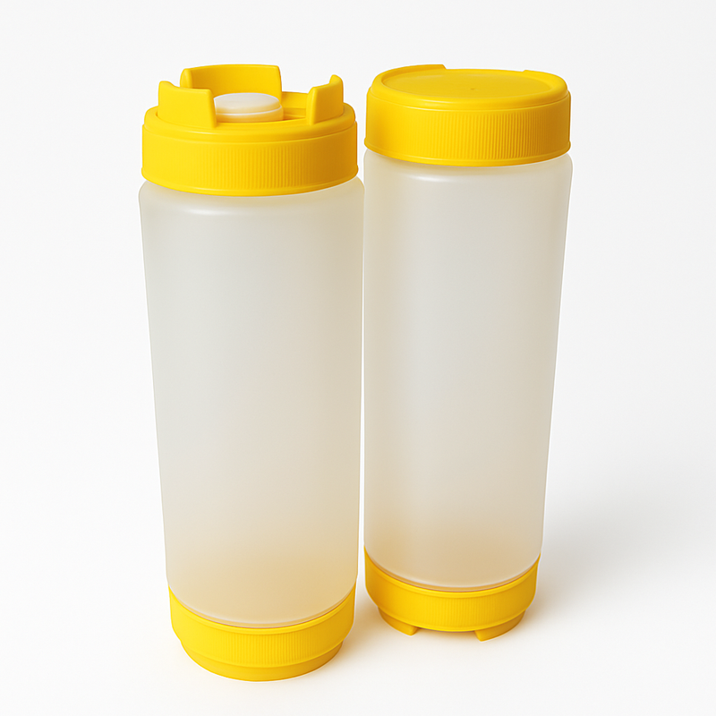 24oz Yellow Sauce Bottle - Silicone Anti Drip Tip (7826)
