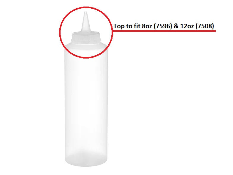 Replacement Bottle Tops Clear PK12 (Fits 8oz &amp; 12oz) (8508)
