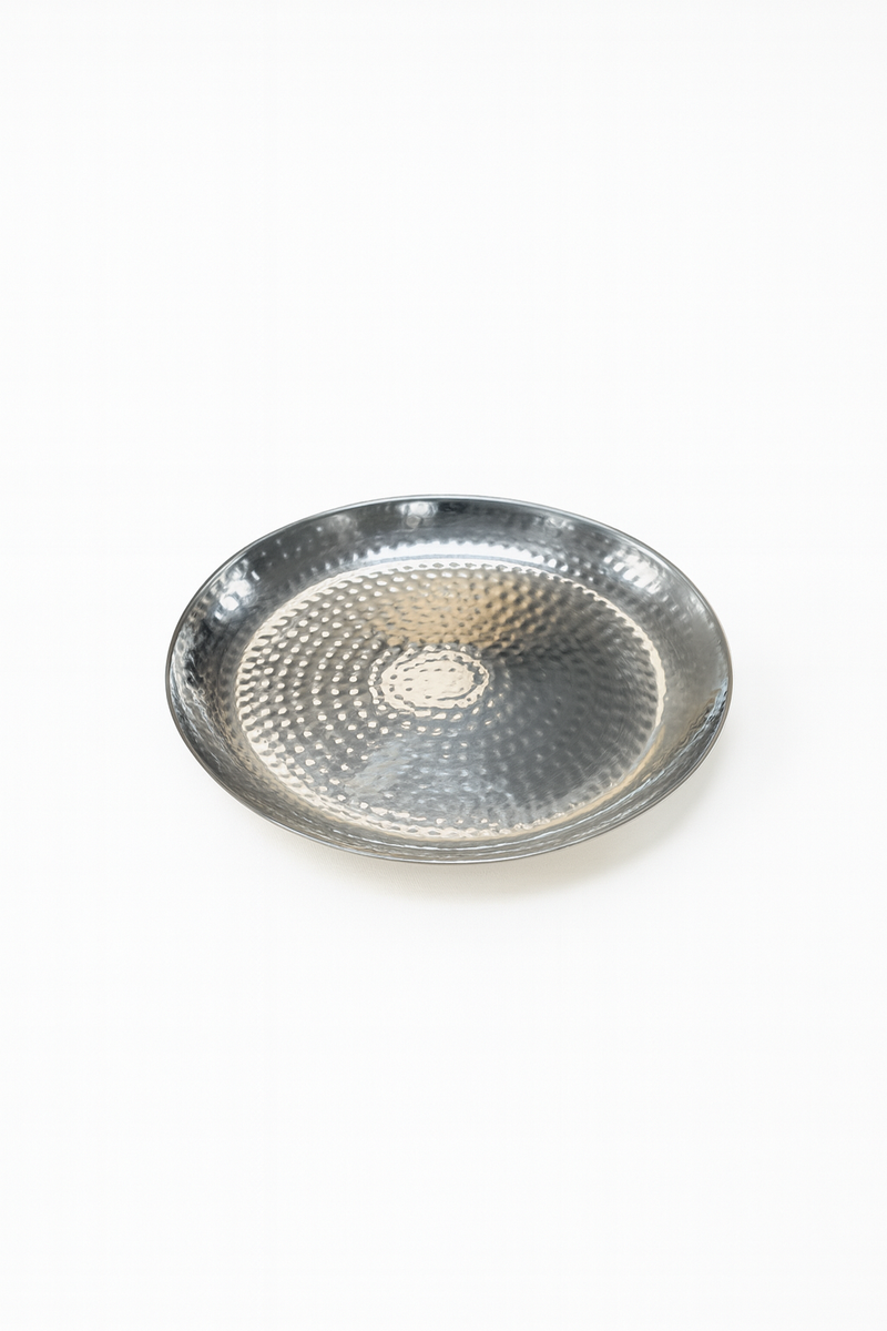 20 cm Hammered Round Plate S/S (8474)