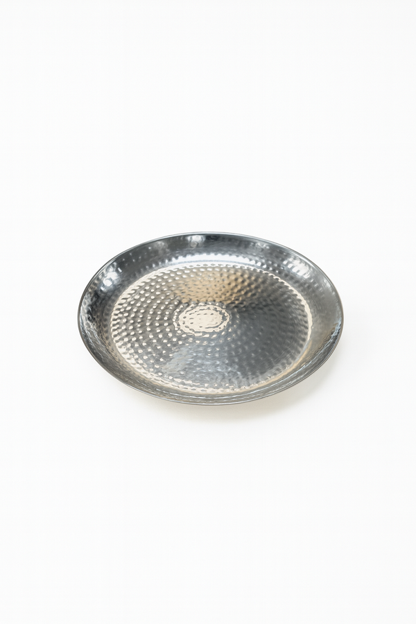 20 cm Hammered Round Plate S/S (8474)
