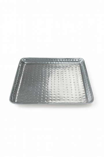 21 cm Hammered Square Plate S/S (8475)