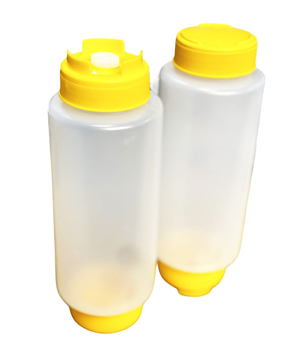 24oz Yellow Sauce Bottle - Silicone Anti Drip Tip (7826)