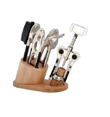 6 Pieces Kitchen Gadget Set with Wood Stand