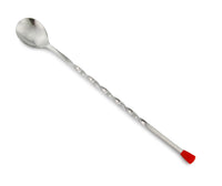 Stainless Steel Bar Spoon With Red Tip (7599)