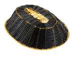 Oval Basket Black with Gold Trim (7907)