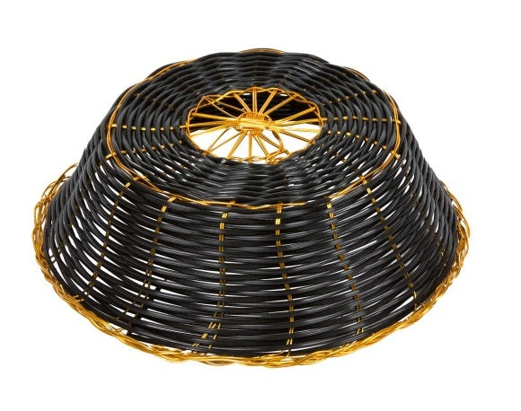 Round Basket Black with Gold Trim (7908)