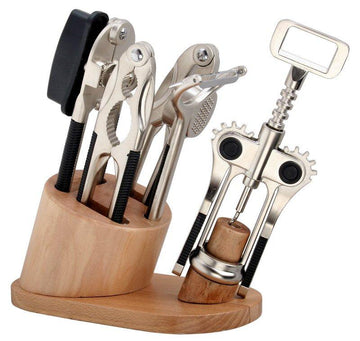 6 Pieces Kitchen Gadget Set with Wood Stand