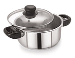 24cm Stainless Steel Casserole With Glass Lid (5124)