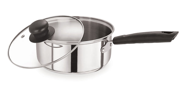 16cm Stainless Steel Saucepan With Glass Lid (5101)