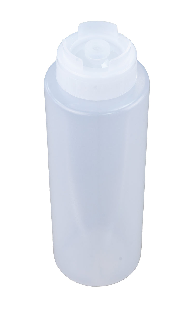 32oz Clear Sauce Bottle - Silicone Anti Drip Tip (7827)