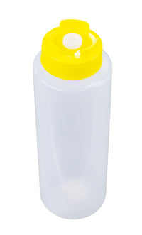 32oz Yellow Sauce Bottle - Silicone Anti Drip Tip (7829)